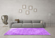 Machine Washable Abstract Purple Contemporary Area Rugs in a Living Room, wshcon755pur