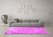 Machine Washable Abstract Pink Contemporary Rug in a Living Room, wshcon755pnk