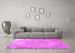 Machine Washable Abstract Pink Contemporary Rug in a Living Room, wshcon755pnk