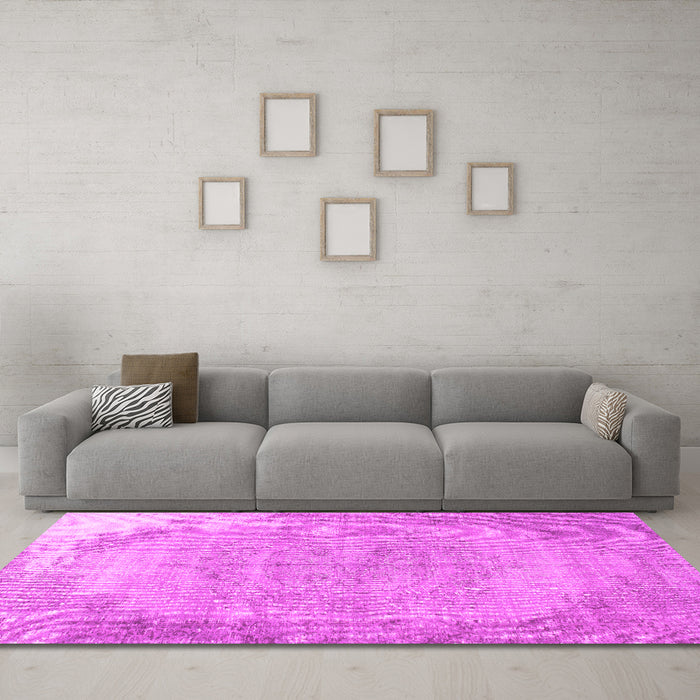 Machine Washable Abstract Pink Contemporary Rug in a Living Room, wshcon755pnk