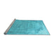 Sideview of Machine Washable Abstract Light Blue Contemporary Rug, wshcon755lblu