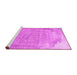 Sideview of Machine Washable Abstract Pink Contemporary Rug, wshcon755pnk