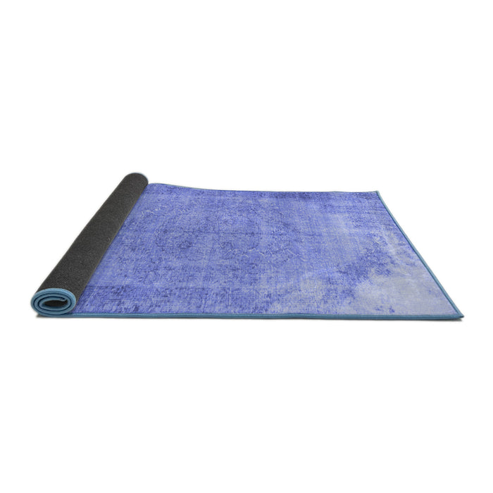 Sideview of Abstract Blue Contemporary Rug, con755blu