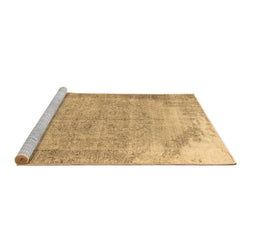 Sideview of Machine Washable Abstract Brown Contemporary Rug, wshcon755brn