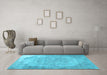 Machine Washable Abstract Light Blue Contemporary Rug in a Living Room, wshcon755lblu