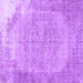 Square Abstract Purple Contemporary Rug, con755pur