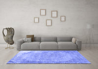 Machine Washable Abstract Blue Contemporary Rug, wshcon755blu