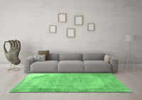 Machine Washable Abstract Emerald Green Contemporary Rug, wshcon755emgrn