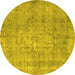 Round Persian Yellow Bohemian Rug, con756yw