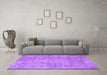 Machine Washable Persian Purple Bohemian Area Rugs in a Living Room, wshcon756pur