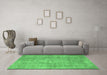 Machine Washable Persian Emerald Green Bohemian Area Rugs in a Living Room,, wshcon756emgrn