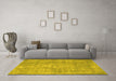 Machine Washable Persian Yellow Bohemian Rug in a Living Room, wshcon756yw