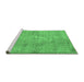 Sideview of Machine Washable Persian Emerald Green Bohemian Area Rugs, wshcon756emgrn