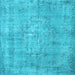 Square Persian Light Blue Bohemian Rug, con756lblu