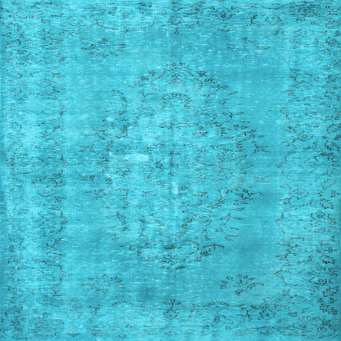 Square Machine Washable Persian Light Blue Bohemian Rug, wshcon756lblu