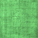 Square Machine Washable Persian Emerald Green Bohemian Area Rugs, wshcon756emgrn
