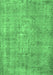 Machine Washable Persian Emerald Green Bohemian Area Rugs, wshcon756emgrn