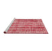 Serging Thickness of Machine Washable Contemporary Light Coral Pink Rug, wshcon757