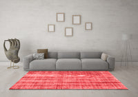 Machine Washable Abstract Red Contemporary Rug, wshcon757red