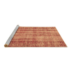 Sideview of Machine Washable Abstract Brown Contemporary Rug, wshcon757brn