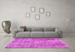 Machine Washable Abstract Purple Contemporary Area Rugs in a Living Room, wshcon757pur