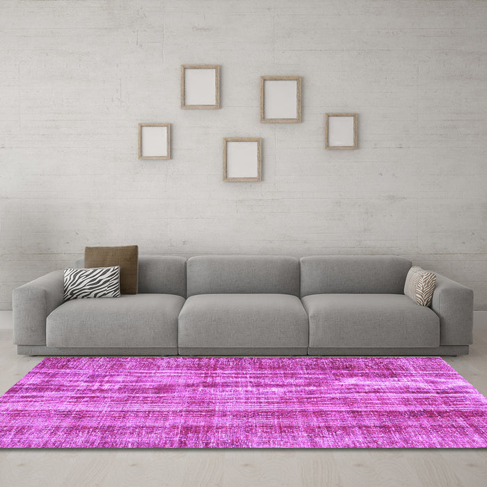 Machine Washable Abstract Purple Contemporary Area Rugs in a Living Room, wshcon757pur