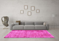 Machine Washable Abstract Pink Contemporary Rug, wshcon757pnk