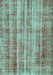 Machine Washable Abstract Turquoise Contemporary Area Rugs, wshcon757turq