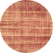 Round Abstract Brown Contemporary Rug, con757brn