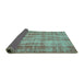 Sideview of Abstract Turquoise Contemporary Rug, con757turq