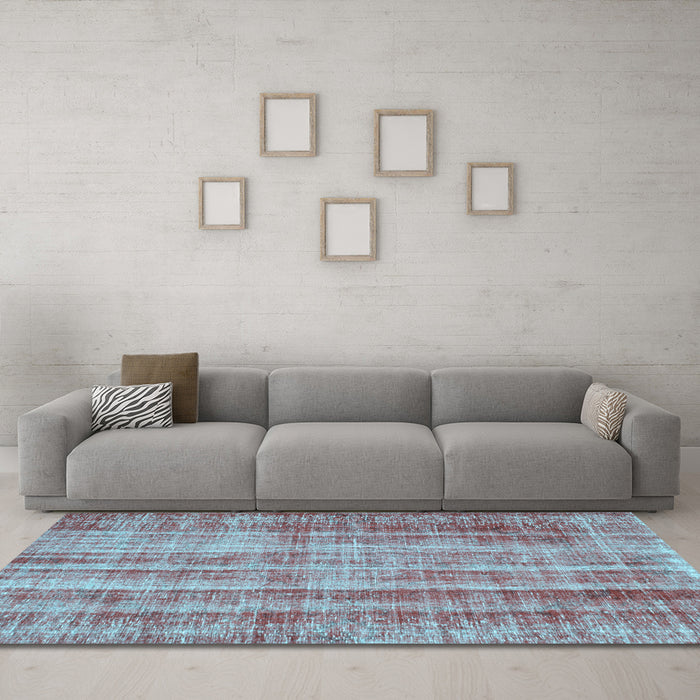 Machine Washable Abstract Light Blue Contemporary Rug in a Living Room, wshcon757lblu