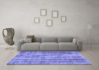 Machine Washable Abstract Blue Contemporary Rug, wshcon757blu