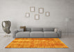 Machine Washable Abstract Yellow Contemporary Rug in a Living Room, wshcon757yw