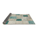 Thickness of Contemporary Sage Green Patchwork Rug, con758