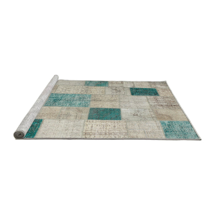 Serging Thickness of Machine Washable Contemporary Sage Green Rug, wshcon758