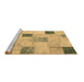 Sideview of Machine Washable Patchwork Brown Transitional Rug, wshcon758brn