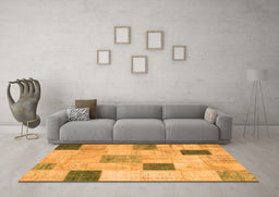 Machine Washable Patchwork Orange Transitional Area Rugs in a Living Room, wshcon758org