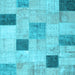 Square Patchwork Light Blue Transitional Rug, con758lblu