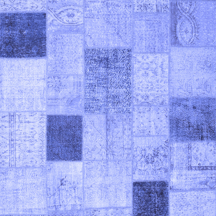 Patchwork Blue Transitional Rug, con758blu