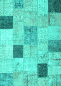 Patchwork Turquoise Transitional Rug, con758turq