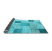 Sideview of Patchwork Light Blue Transitional Rug, con758lblu