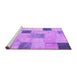 Sideview of Machine Washable Patchwork Purple Transitional Area Rugs, wshcon758pur