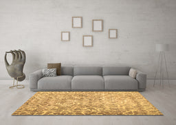 Machine Washable Abstract Brown Contemporary Rug in a Living Room,, wshcon759brn