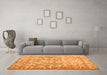 Machine Washable Abstract Orange Contemporary Area Rugs in a Living Room, wshcon759org