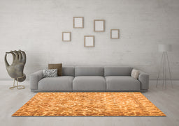Machine Washable Abstract Orange Contemporary Area Rugs in a Living Room, wshcon759org