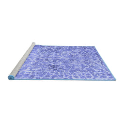 Sideview of Machine Washable Abstract Blue Contemporary Rug, wshcon759blu