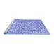 Sideview of Machine Washable Abstract Blue Contemporary Rug, wshcon759blu