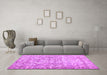 Machine Washable Abstract Purple Contemporary Area Rugs in a Living Room, wshcon759pur