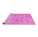 Sideview of Machine Washable Abstract Pink Contemporary Rug, wshcon759pnk