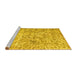 Sideview of Machine Washable Abstract Yellow Contemporary Rug, wshcon759yw